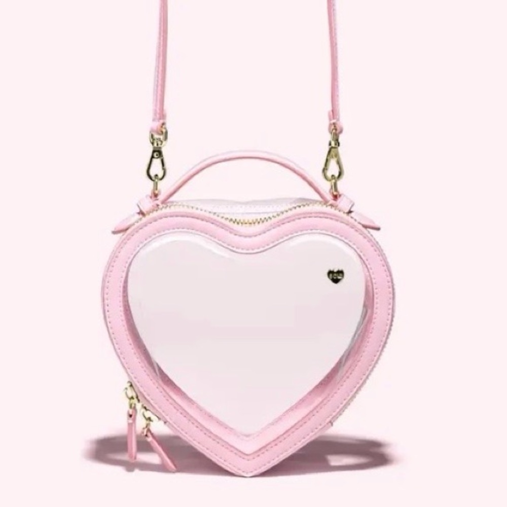 Stoney Clover Lane Clear Heart Crossbody Bag - Pink